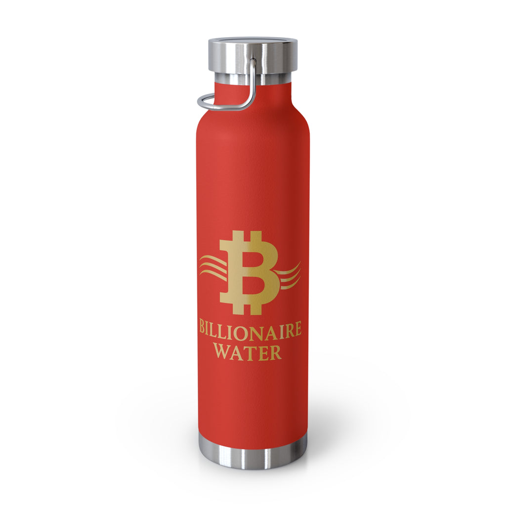 Billionaire Water Copper Vacuum Bottle 22oz – Insulated Red Stainless Water Bottle