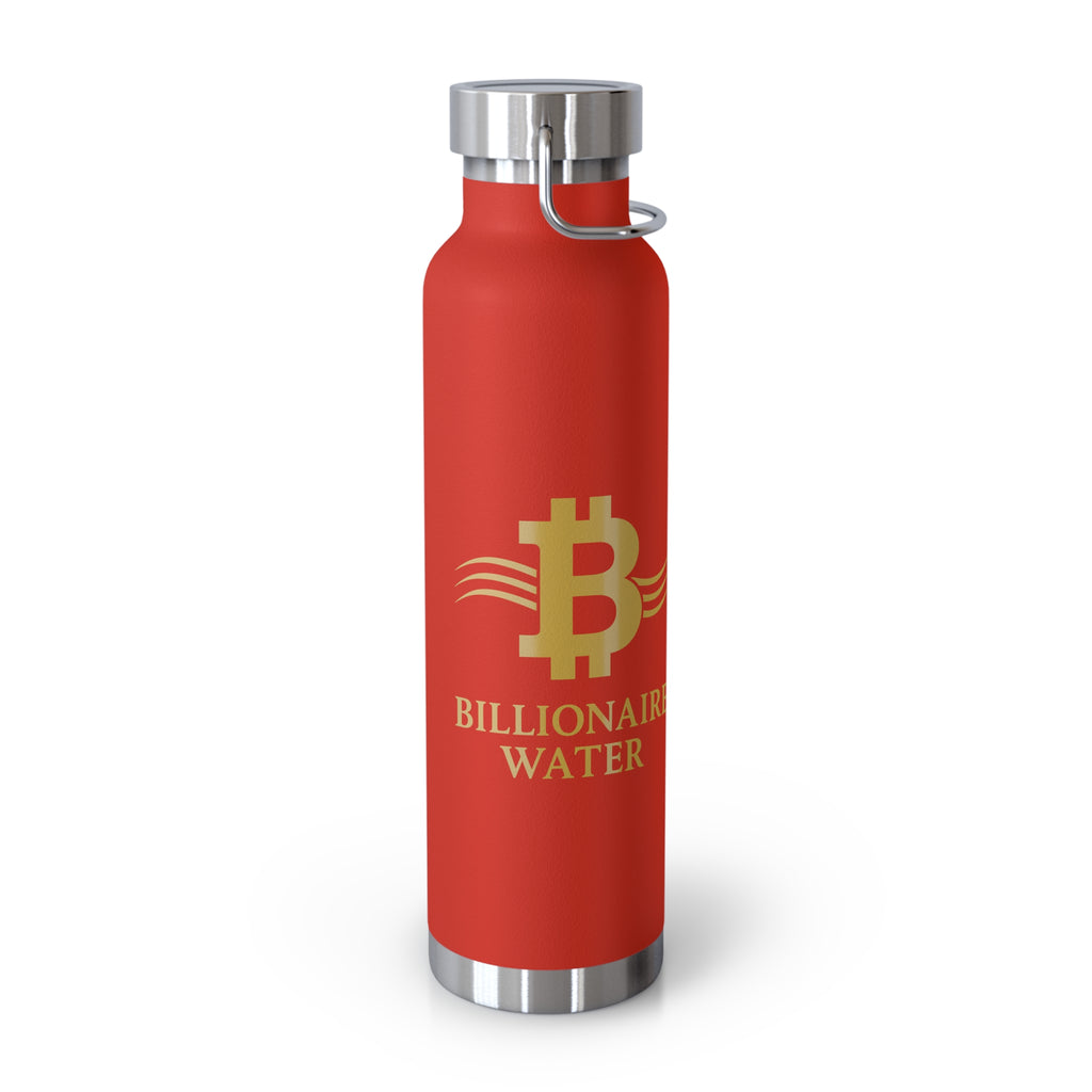 Billionaire Water Copper Vacuum Bottle 22oz – Insulated Red Stainless Water Bottle