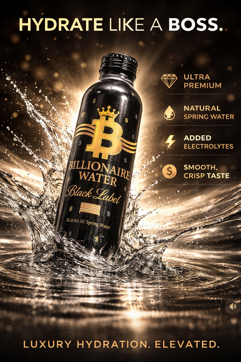 Billionaire Water BLACK LABEL - Spring Water