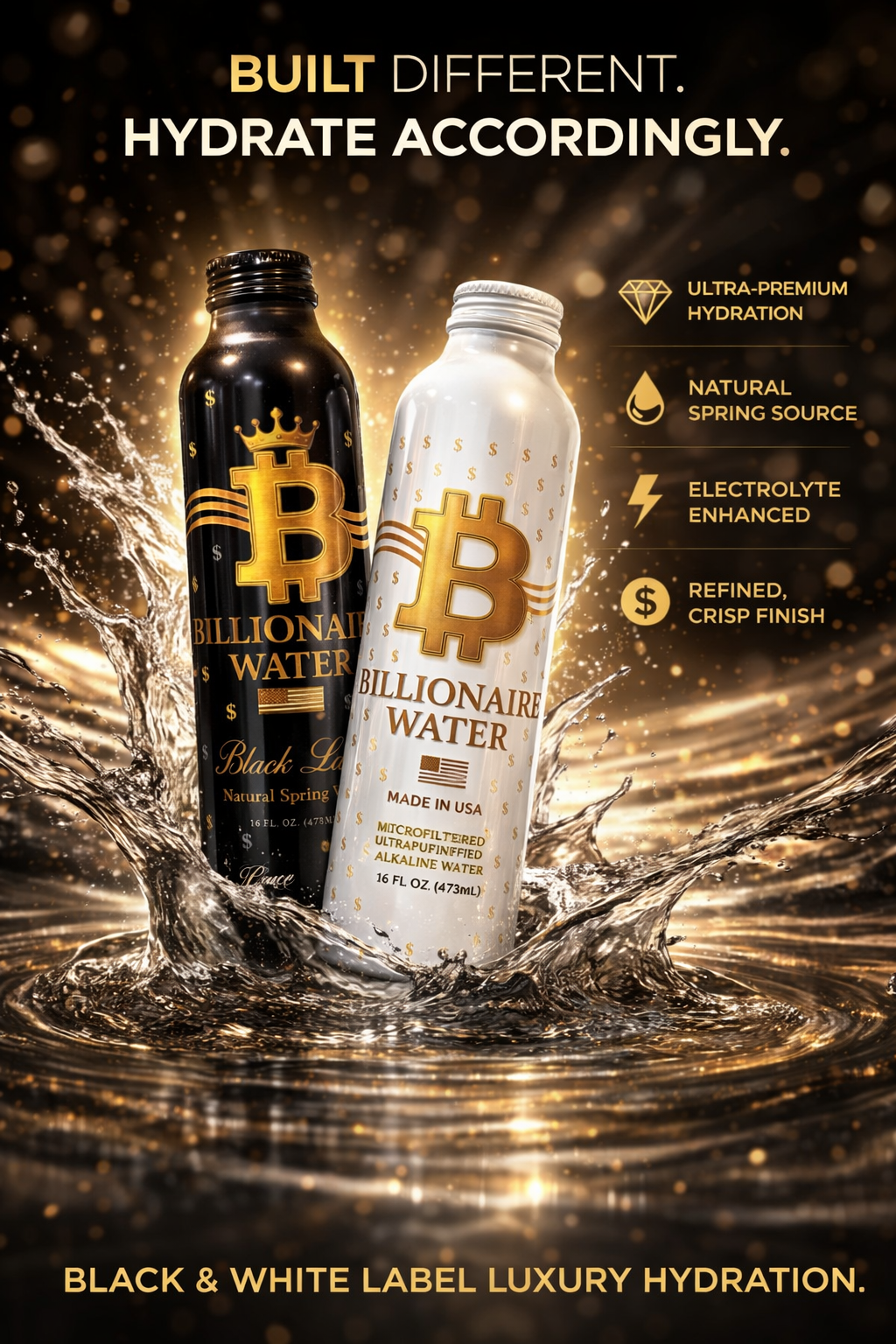 Billionaire Water BLACK LABEL - Spring Water