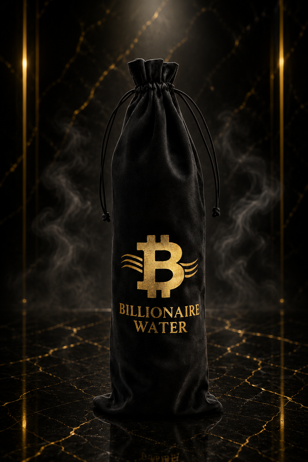 BILLIONAIRE WATER - BLACK LABEL - Spring Water w/BLK Velvet Sleeve