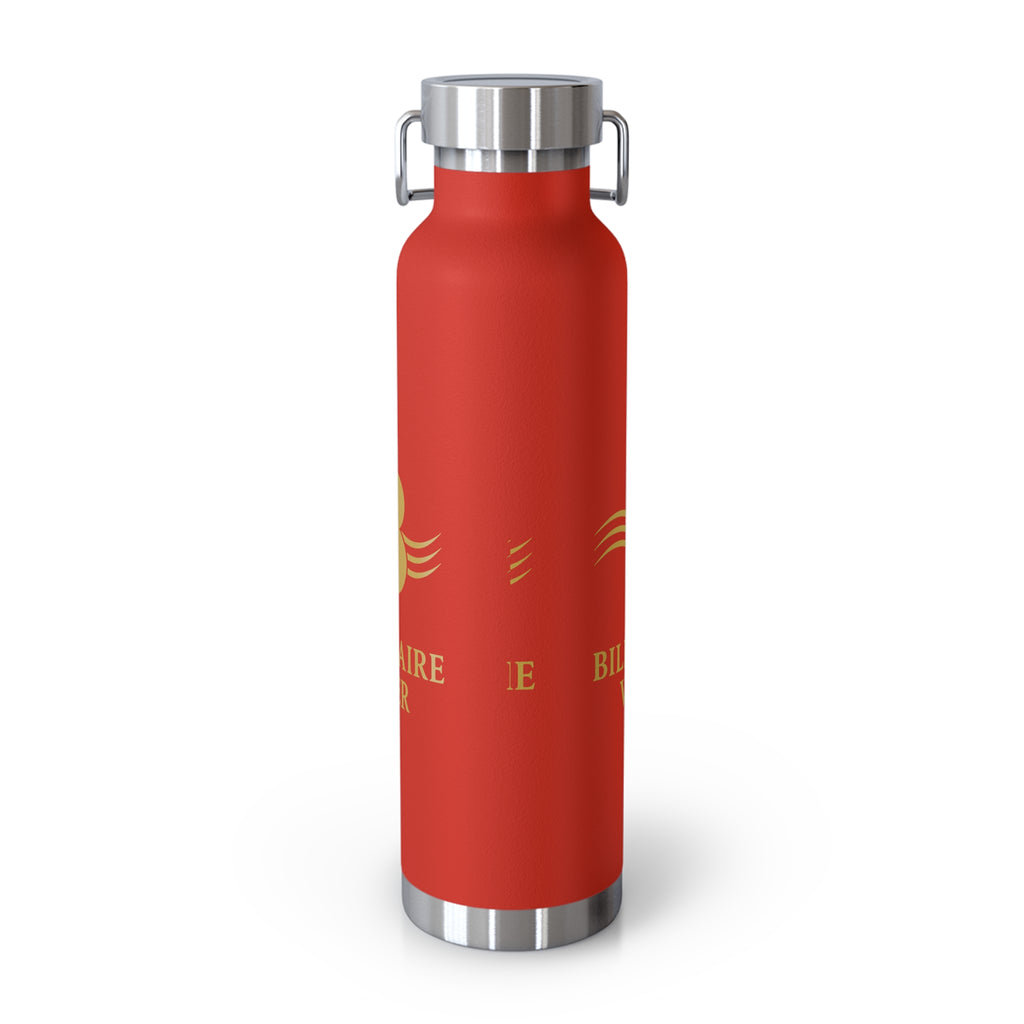 Billionaire Water Copper Vacuum Bottle 22oz – Insulated Red Stainless Water Bottle